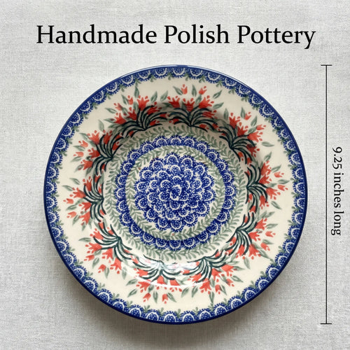 Spring Tulip Soup Plate Polish Pottery