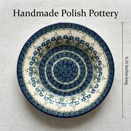 Polish Pottery Dimensions Blue Posy Soup Plate