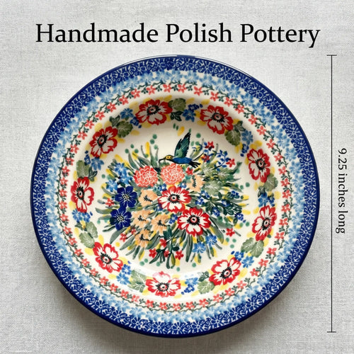 Polish Pottery Dimensions Hummingbird Soup Plate