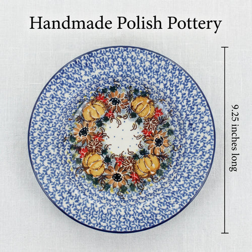 Harvest Bounty Soup Plate Polish Pottery