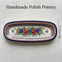 Polish Pottery Dimensions Floral Butterfly Large Bread Platter
