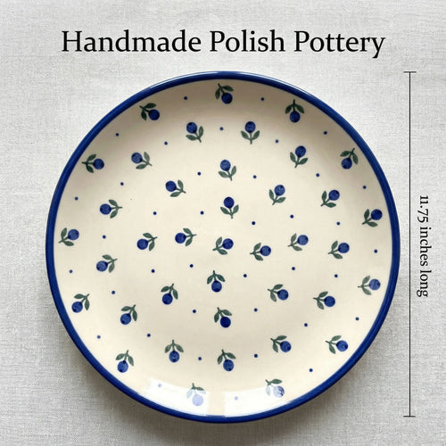 Blueberry Cake Plate Polish Pottery