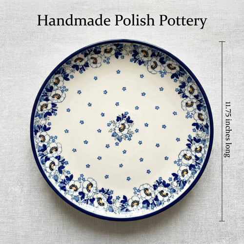 Georgia Blue Cake Plate Polish Pottery