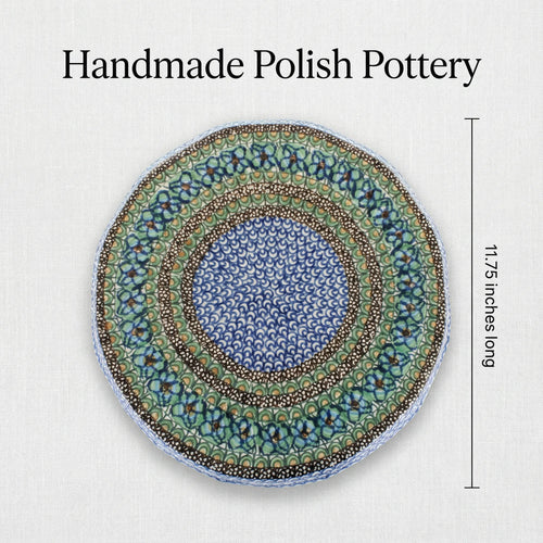 Mardi Gras Cake Plate Polish Pottery