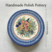 Hummingbird Cake Plate Polish Pottery