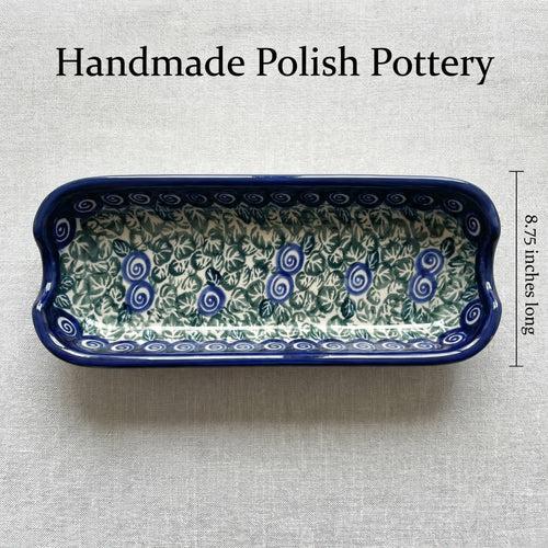 Polish Pottery Dimensions Seaside Swirl Corn on the Cob Plate