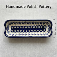 Polish Pottery Dimensions Flowering Peacock Corn on the Cob Plate
