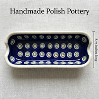 Polish Pottery Dimensions Peacock Corn on the Cob Plate