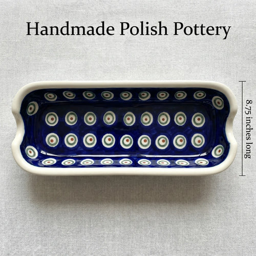 Polish Pottery Dimensions Peacock Corn on the Cob Plate