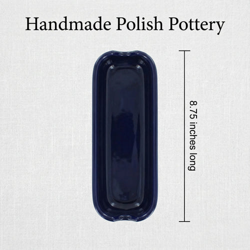 Polish Pottery Dimensions Cobalt Corn on the Cob Plate