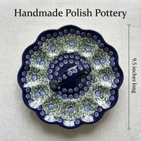 Polish Pottery Dimensions Seaside Swirl Egg Plate