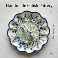 Polish Pottery Dimensions Porcelain Vine Egg Plate