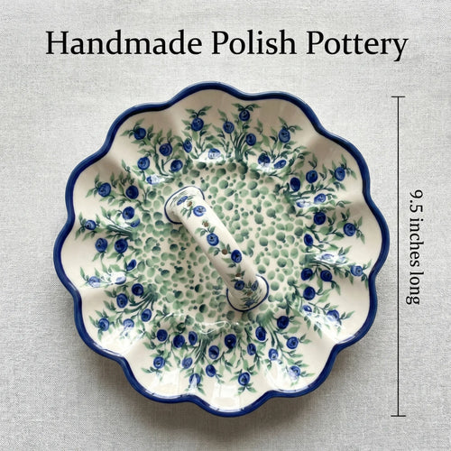Polish Pottery Dimensions Porcelain Vine Egg Plate