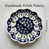 Polish Pottery Dimensions Peacock Egg Plate