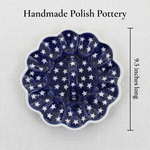 Polish Pottery Dimensions Stars Egg Plate
