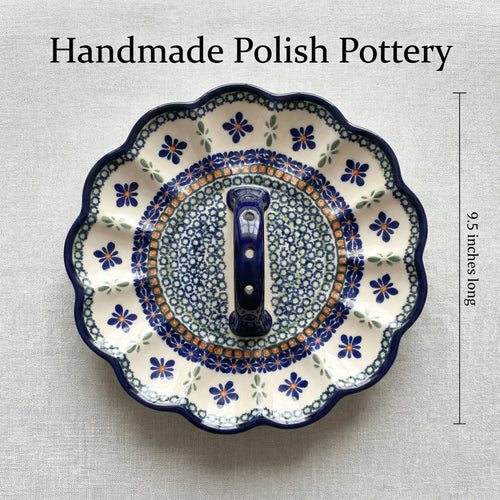 Polish Pottery Dimensions Mosaic Flower Egg Plate