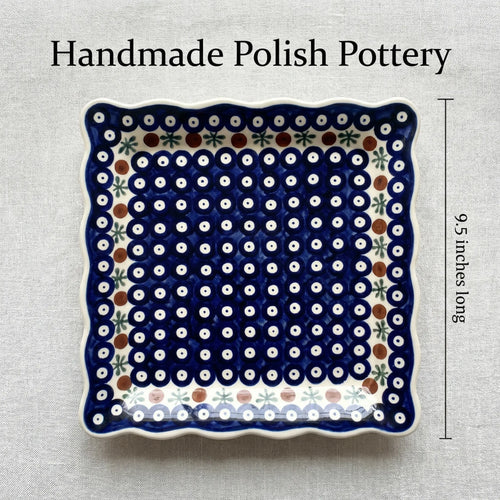 Polish Pottery Dimensions Nature Square Lunch Plate