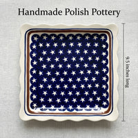 Polish Pottery Dimensions Stars & Stripes Square Lunch Plate