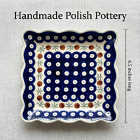 Polish Pottery Dimensions Nature Square Small Dessert Plate