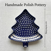 Polish Pottery Dimensions Flowering Peacock Christmas Tree Plate