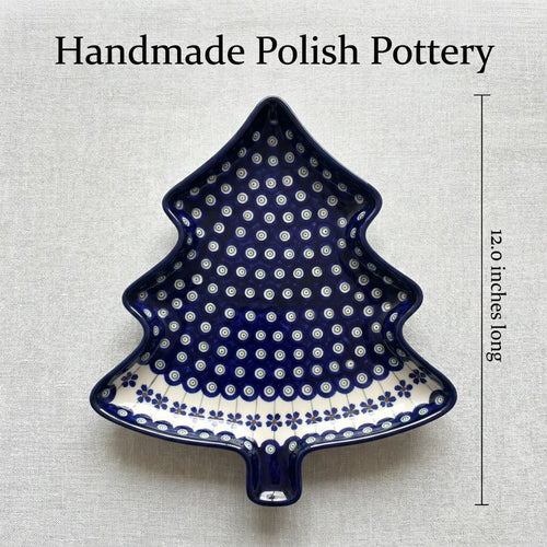 Polish Pottery Dimensions Flowering Peacock Christmas Tree Plate