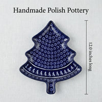 Polish Pottery Dimensions Winter Nights Christmas Tree Plate