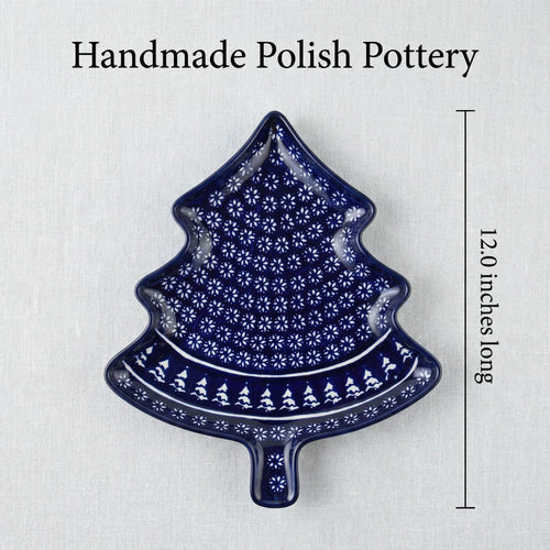 Polish Pottery Dimensions Winter Nights Christmas Tree Plate