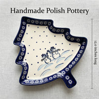 Polish Pottery Dimensions Frosty Friend Christmas Tree Plate