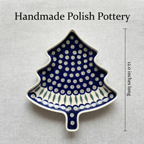 Polish Pottery Dimensions Peacock Christmas Tree Plate