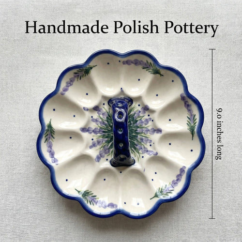 Lavender Fields Egg Plate Polish Pottery