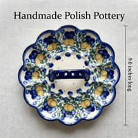 Pansies Egg Plate Polish Pottery