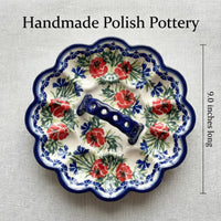 Polish Pottery Dimensions Cherry Red Bouquet Egg Plate