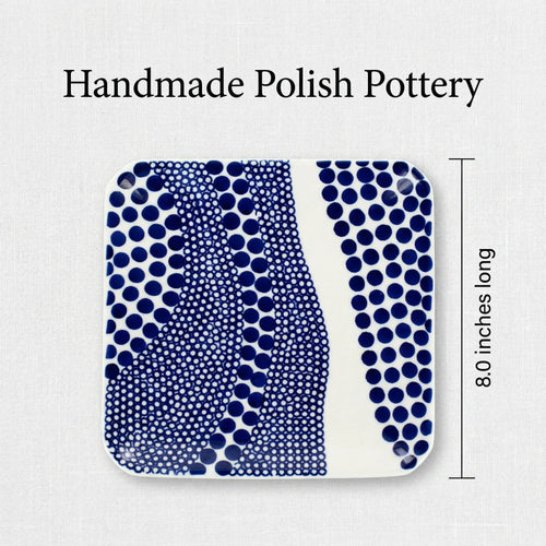 Zara Square Dessert Plate Polish Pottery
