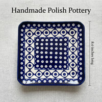 Xandra Square Dessert Plate Polish Pottery