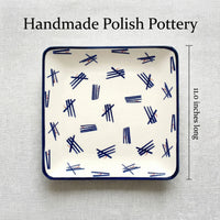 Zoe Square Dinner Plate Polish Pottery