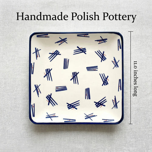 Zoe Square Dinner Plate Polish Pottery