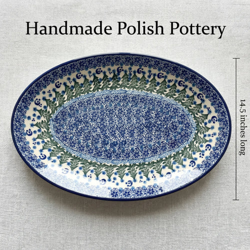 Polish Pottery Dimensions Evergreen Magic Oval Platter
