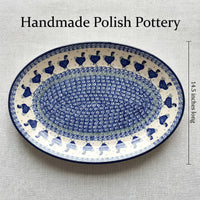 Barnyard Rooster Oval Platter Polish Pottery