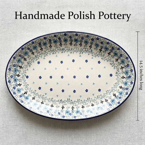 Celeste Oval Platter Polish Pottery