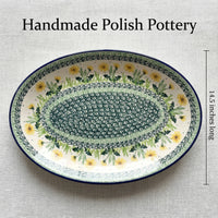 Dandelion Oval Platter Polish Pottery