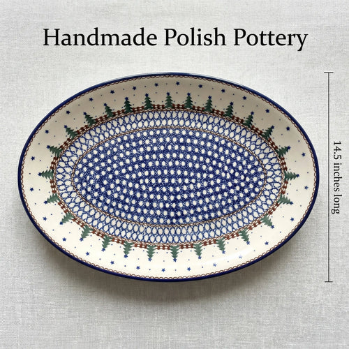 Polish Pottery Dimensions Rustic Pines Oval Platter