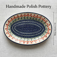 Polish Pottery Dimensions Peach Posy Oval Platter