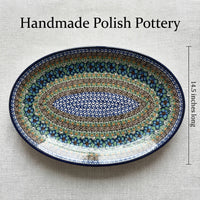 Mardi Gras Oval Platter Polish Pottery