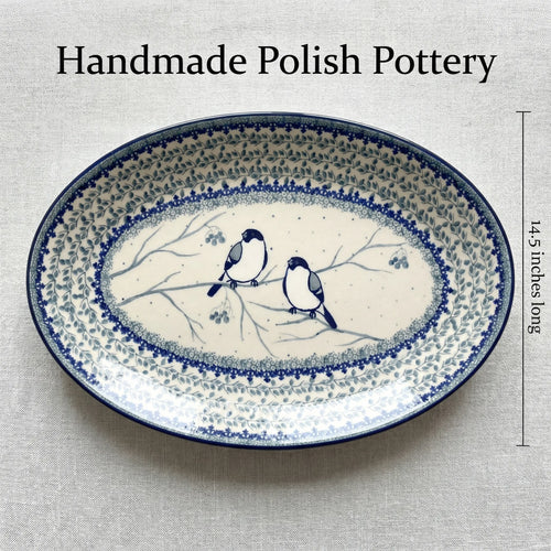 Polish Pottery Dimensions Bluebird Oval Platter