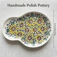 Sunflower Maze Breakfast Plate Polish Pottery
