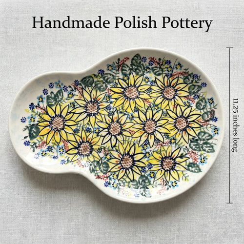 Sunflower Maze Breakfast Plate Polish Pottery