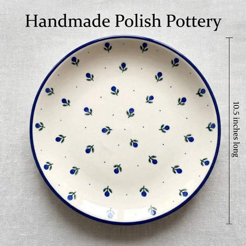 Polish Pottery Dimensions Blueberry Dinner Plate