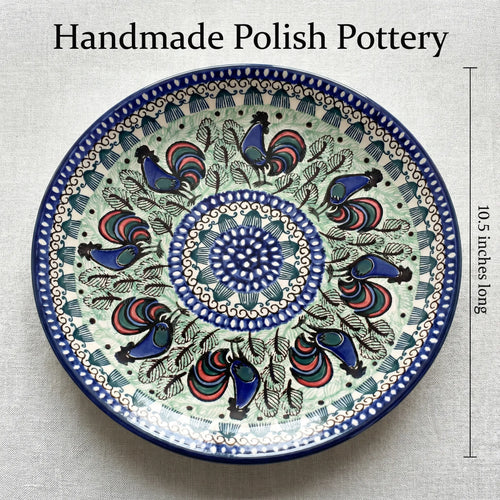 Polish Pottery Dimensions Rooster Row Dinner Plate