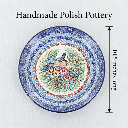 Polish Pottery Dimensions Hummingbird Dinner Plate