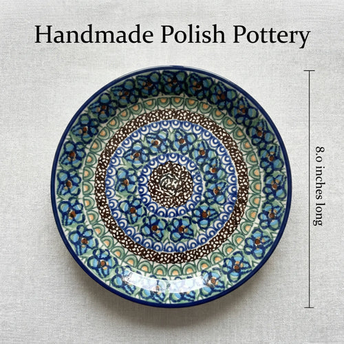 Mardi Gras Gravy Boat & Plate Polish Pottery